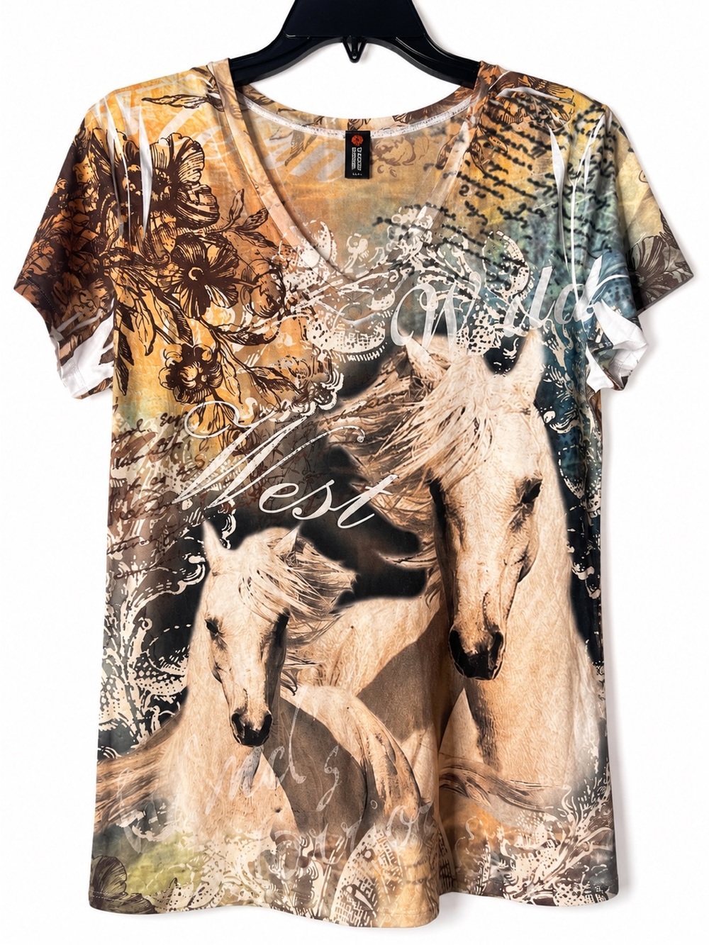 Big Bang Clothing Company - Wild West Short Sleeve, Scoop Neck Rhinestone Print - Picture 3 of 15